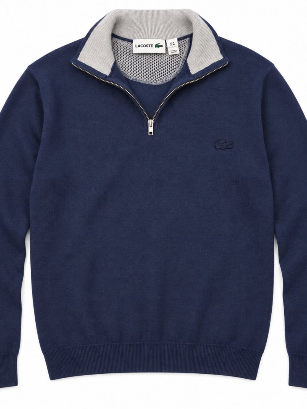 Lacoste Navy Quarter-Zip Pullover Men's 3XL